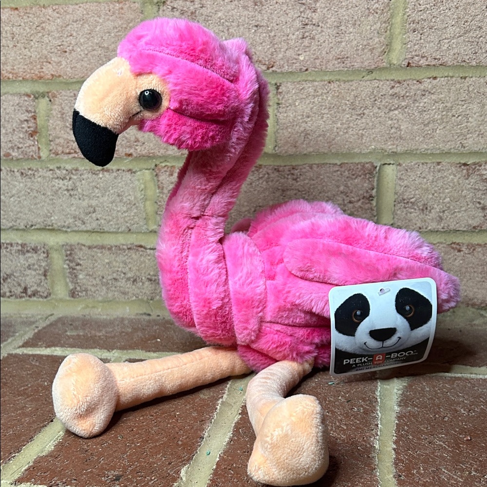 Peek A Boo Plush Stuffed animal Flamingo NEW 17”
